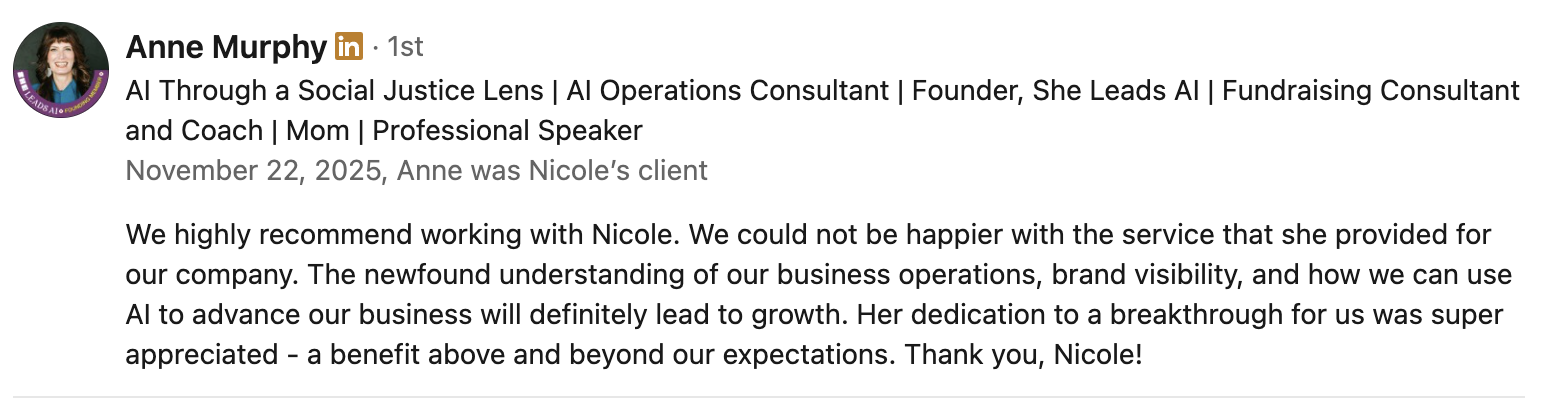 Anne Murphy LinkedIn Review